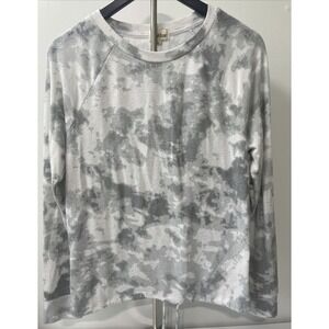 Dittos Pullover Sweatshirt Womens Large Gray Tie Dye Drawstring Hem Good‎